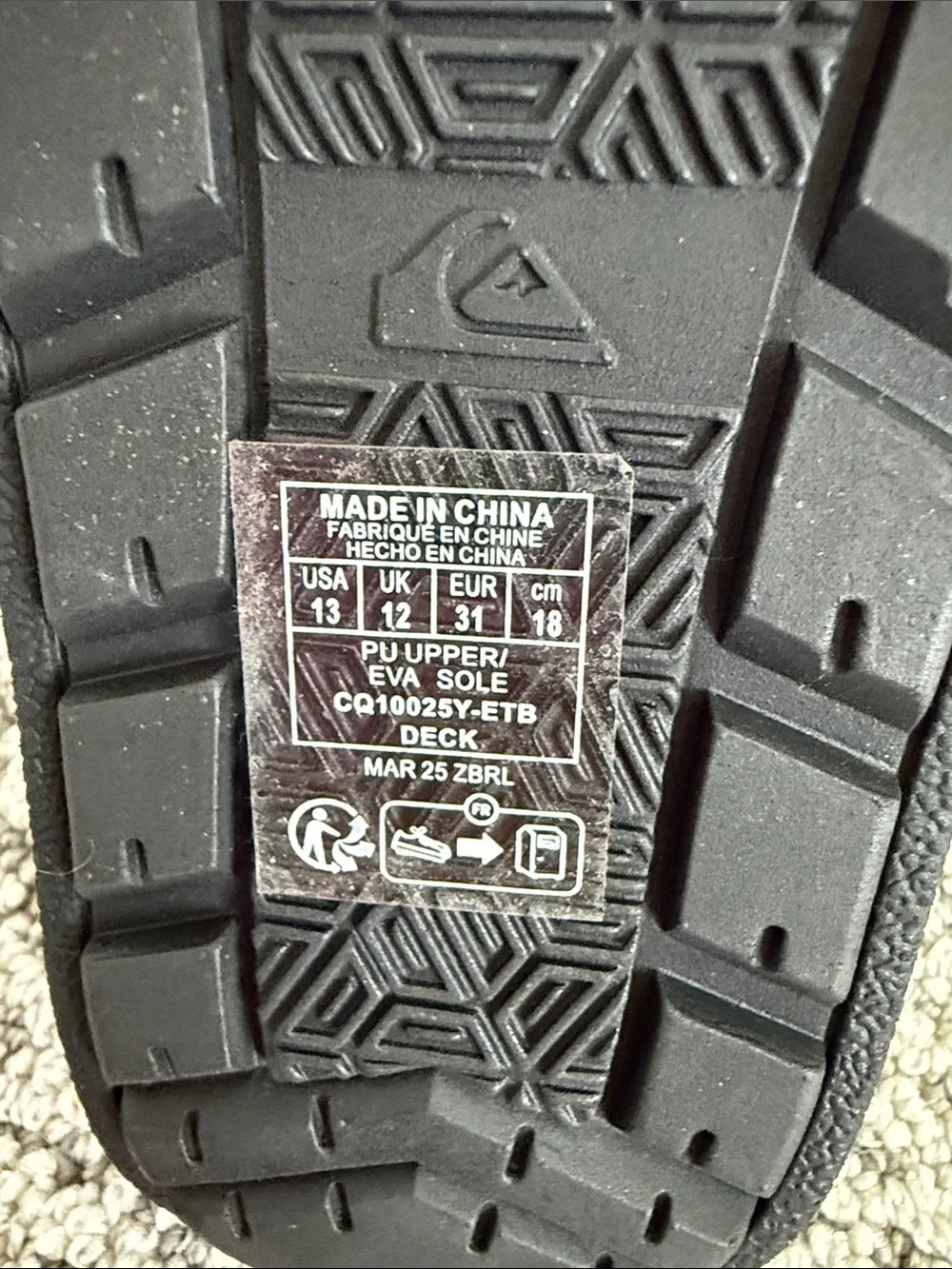 Quiksilver Kids Brown Double-Buckle Slide Sandals
